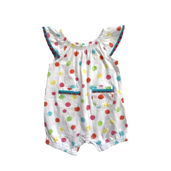 Baby Essentials NWT colorful polka dot romper 9m - Picture 1 of 4